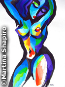 Abstract Blue Nude original fine art painting by Martina Shapiro