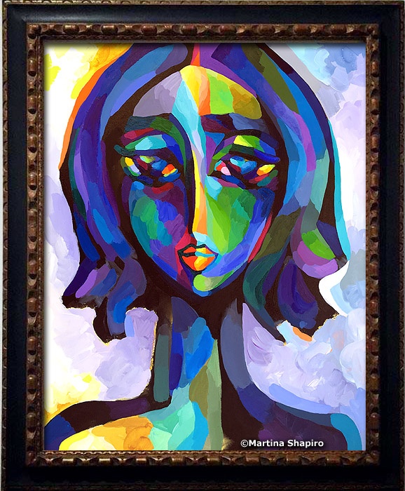 blue woman portrait artist martina shapiro