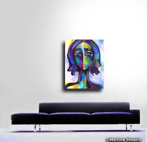 Blue Woman Portrait by artist Martina Shapiro