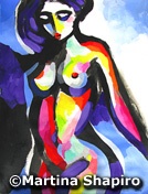 dreamy nude expression painting on paper