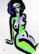 emotions of a sitting nude abstract painting