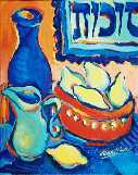 Etrogim abstract Jewish painting by artist Martina Shapiro
