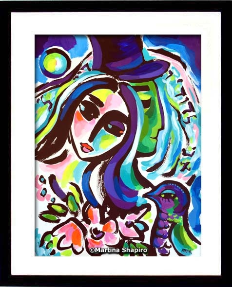 Original Jewish painting of wedding by artist Martina Shapiro