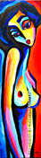 nude in red and blue original fine art