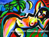 nude with palm trees painting fine art