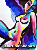 Purple Reclining Nude painting abstract contemporary fine art nudes