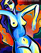 reclining blue nude painting contemporary art