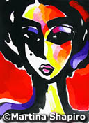 Red and Purple Girl original contemporary fine art
