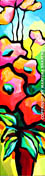SOLD to AZ, USA.
"Red Poppies on Blue"
original acrylic painting
 12 x 48 x 1 inches