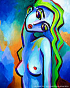 sensual blue nude original painting